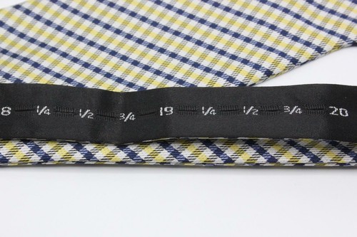STAFFORD ESSENTIALS Adjustable Bow Tie. Blue and Yellow Plaid. - Picture 3 of 3