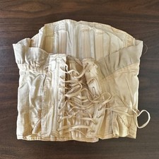 Vintage Lace Up Corset Gladys Gray Hooks