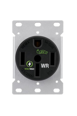 NEMA 14-50R EV Charger Socket, 50 Amp 125/250V Outlet, Weather Resistant, UL Lis
