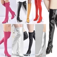 1/12 Scale Female Sexy Shoes Knee High Boots Fit for 6" Action Figure PH UD