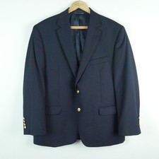 Lauren Ralph Lauren 42S Navy Blue Gold Crest Button Blazer Collegiate Jacket