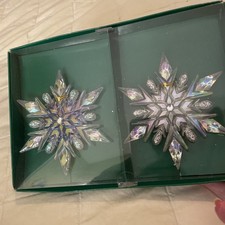 Kurt Adler Iridescent Snowflake Acrylic Ornaments Glitter Christmas Holiday
