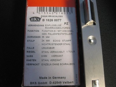 BKS 1826  Panikschloss E 92 / 35 mit Fallenfeststellung