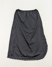 Ilusion Vintage Women's Skirt Slip Size XL Black Midi Maxi Half Nylon