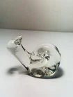 Steuben Style Vintage SNAIL Paperweight Figurine Art Clear Glass Hand Blown