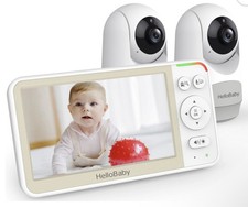 HelloBaby Video Baby Monitor-HB6256 With Two Camera Remote Pan-Tilt and Zoom