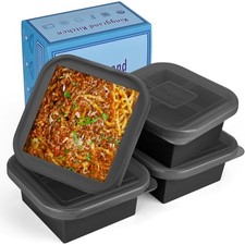 2 Cup Silicone Freezer Trays with Lid 4 Pack Silicone Freezer Molds soup free...