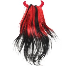  Halloween Cosplay Supplies Accessories Furry Evil Horns Costume Wigs for Women