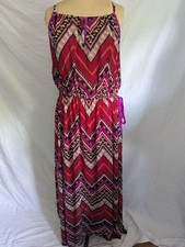 IGIGI by Yuliya Raquel Sz 18/20 Chevron Sleeveless Maxi Dress Red Purple Boho