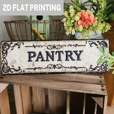 Retro Farmhouse Metal Sign PANTRY Scroll Border Indoor Kitchen Wall Decor
