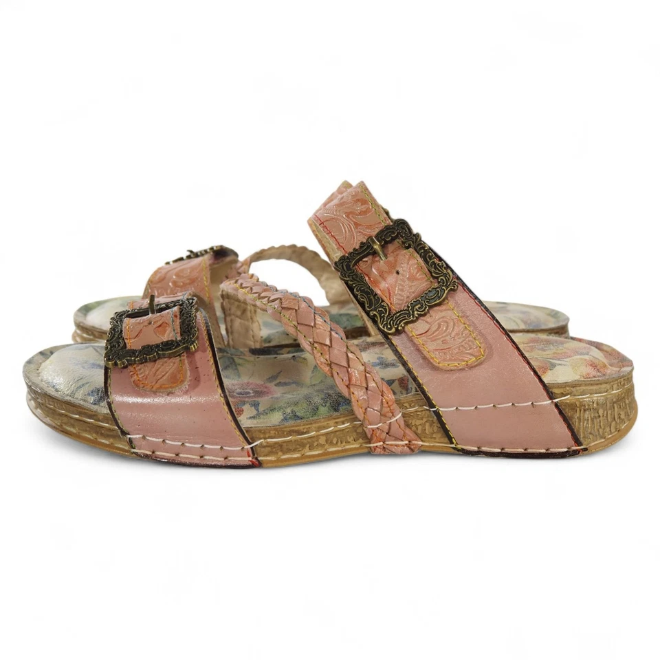 L'ARTISTE by Spring Step Astra Slide Sandals Women's 9.5-10/41 Pink Leather - Image 2 of 4