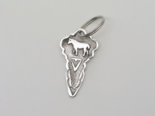 Emerson Kinsel Navajo Sterling Silver Horse Arrowhead Key Ring