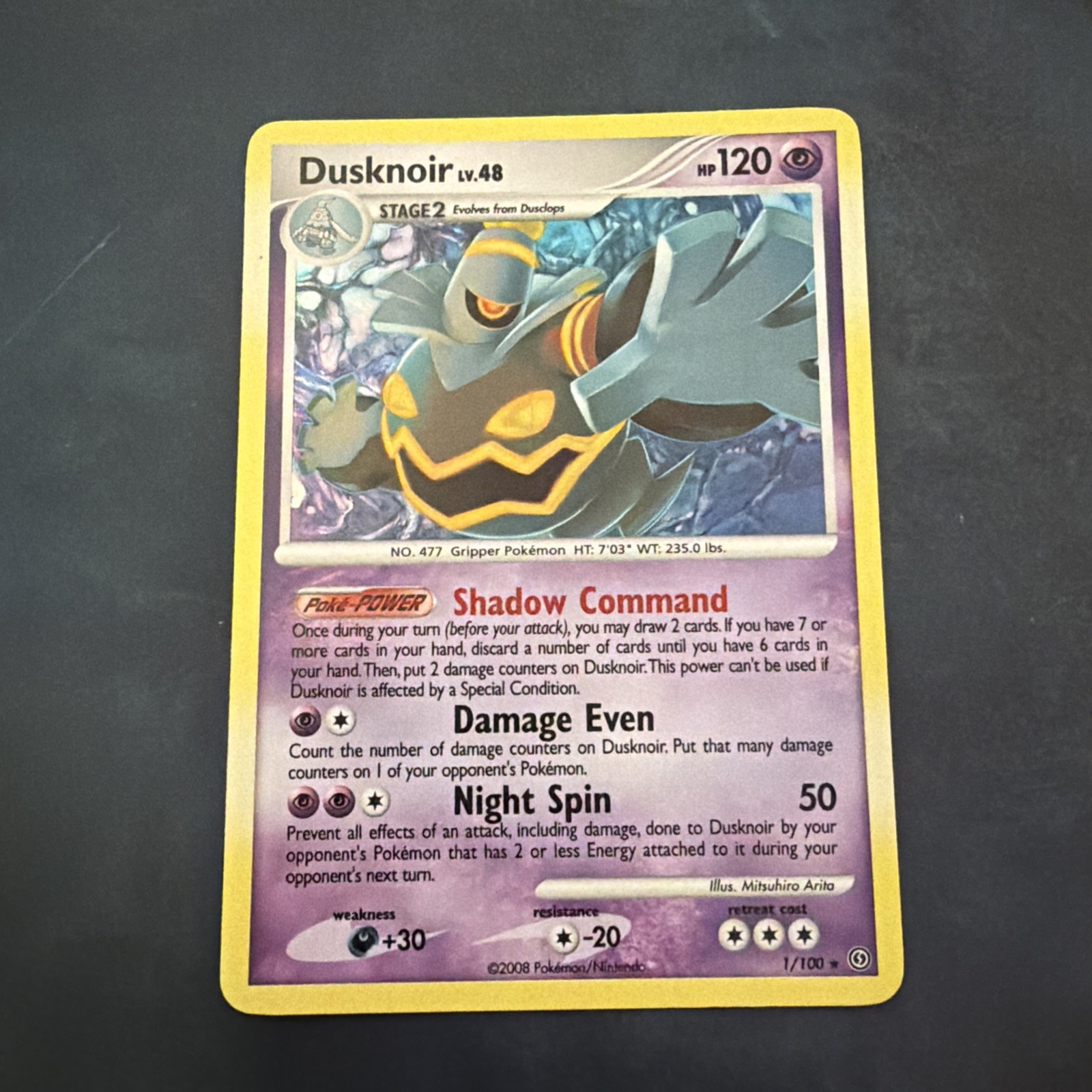 Dusknoir 1/100 Diamond & Pearl Stormfront Reverse Holo Pokemon NM