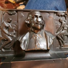 VTG  Shakespeare Pompeian Bronze Antique Bookends