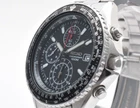 Vintage [Near MINT] Seiko 7T92-0CF0 Flightmaster Black Quartz Chronograph Men's