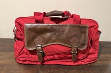 Vintage 90s Marlboro Country Store Red Brown Leather Plaid Duffle Bag New