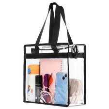 Clear Bag for Stadium Events Approved, 12x6x12 Large Transparent Tote Bag wit...