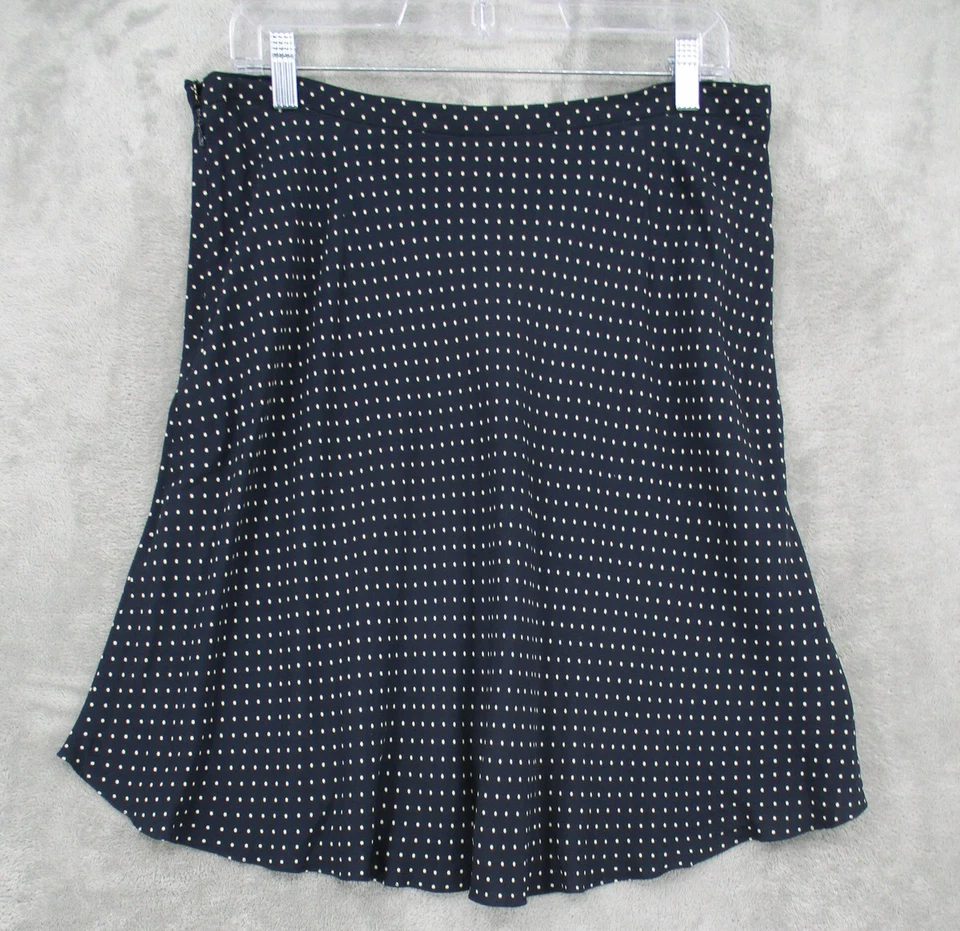 Falda De Colección DKNY 14 Lunares Azul Marino Años 90 Y2K Mini Preppy Retro Fluida Cremallera Foto 2 de 4