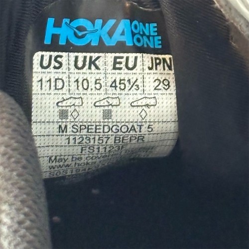 Hoka One One Speedgoat 5 Men's Trail Running Shoes Black Size 11D - Picture 6 of 6