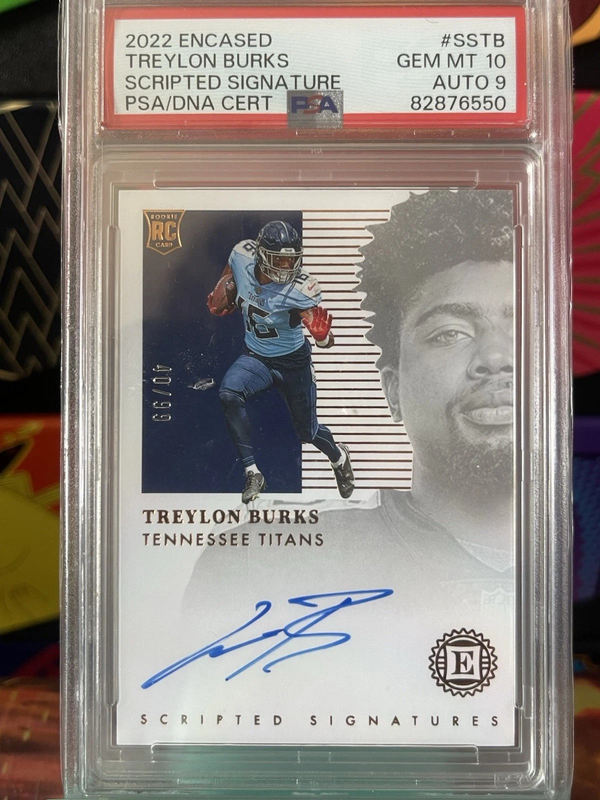 Treylon Burks Panini Encased Scripted Signatures #SSTB Gold
