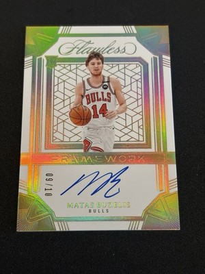 2024 Flawless Matas Buzelis Framework Rookie Auto /10 RC On Card Bulls