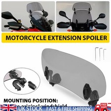 Windshield Motorcycle Bike Wind Screen Extension Adjustable Clip On Windscreen