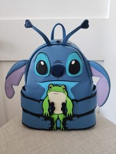 LOUNGEFLY Disney's Lilo Stitch Frog Mini Backpack USED Excellent Condition