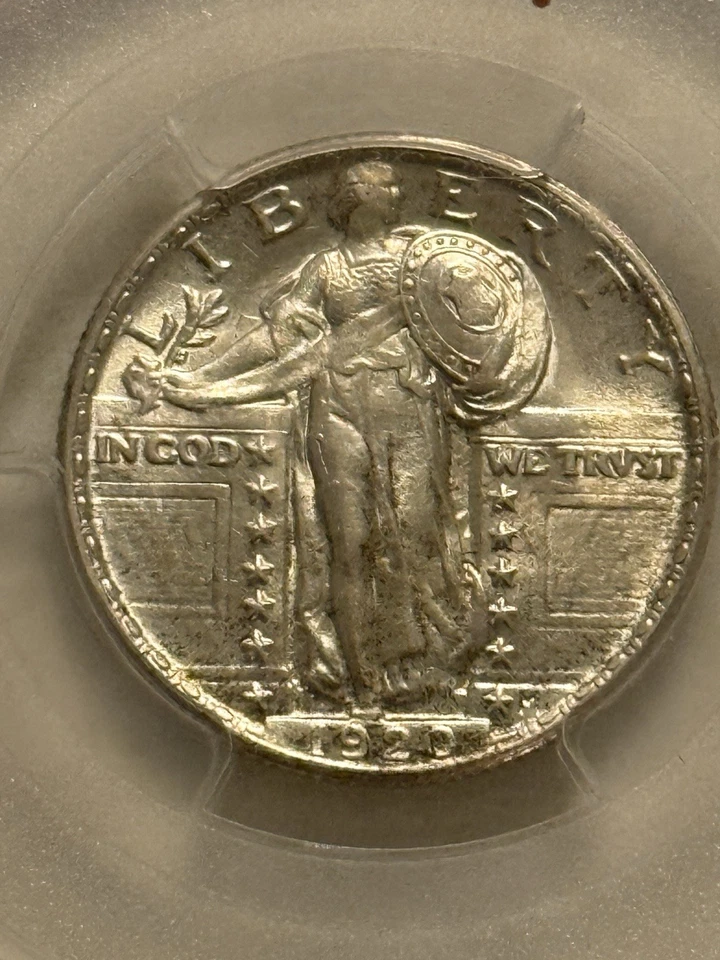 1920 Standing Liberty Quarter PCGS MS62 Brilliant Luster Early Silver Type Coin - Image 2 of 4