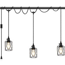 3-Light Plug in Pendant Light, 19FT Hanging Lights with Plug in Cord and On/O...