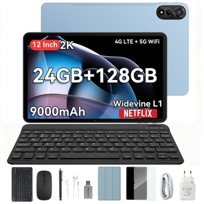 Blackview Mega 2 12'' Tablet 24GB(6+18) 128GB Android 15 2K 4G LTE Widevine L1 HD