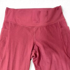 Members Mark Everyday Flare Yoga Pants XL Black Crimson High Waist Pockets Women