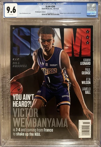 CGC 9.6 NEWSSTAND Victor Wembanyama First Cover Of SLAM Magazine October 2022