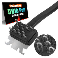 Image of 304 Stainless Steel Grill Brush, Exposed Wire Head BBQ Grill Cleaner