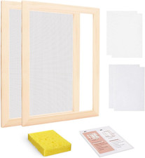 Worown A4 Wooden Paper Making Screen Kit, Paper Making Frames, Mould and Deckle
