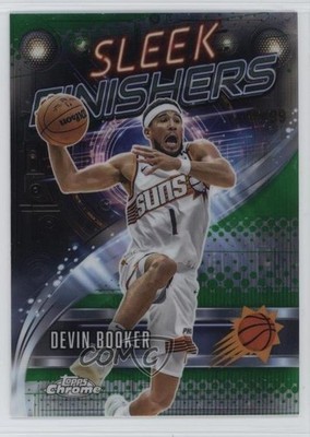 2025 Topps Chrome Sleek Finishers Green Refractor 51/99 Devin Booker #SF-19 1d59