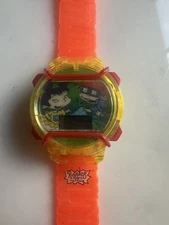 Burger King 2000 Rugrats Chatback Watch Chuckie Kimi Orange Rubber VTG