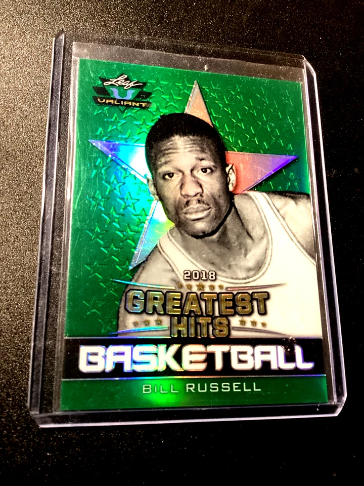 Bill Russell (# 24/60) 2018 Leaf Valiant Refractor Green Baloncesto Celtics SP 1 Foto 3 de 4
