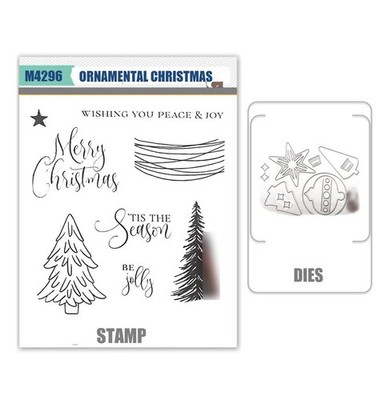 ORNAMENTAL CHRISTMAS Stamps and Metal Cutting Dies DIY Scrapbooking Paper Card
