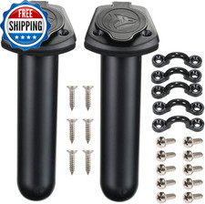 2 Pack Kayak Deck Flush Mount Fishing Rod Holders and Cap Cover for Boat...