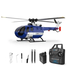 Hylukon 1:48 Scale Bo105 RC Helicopter Blue 2.4G 4CH Optical Flow