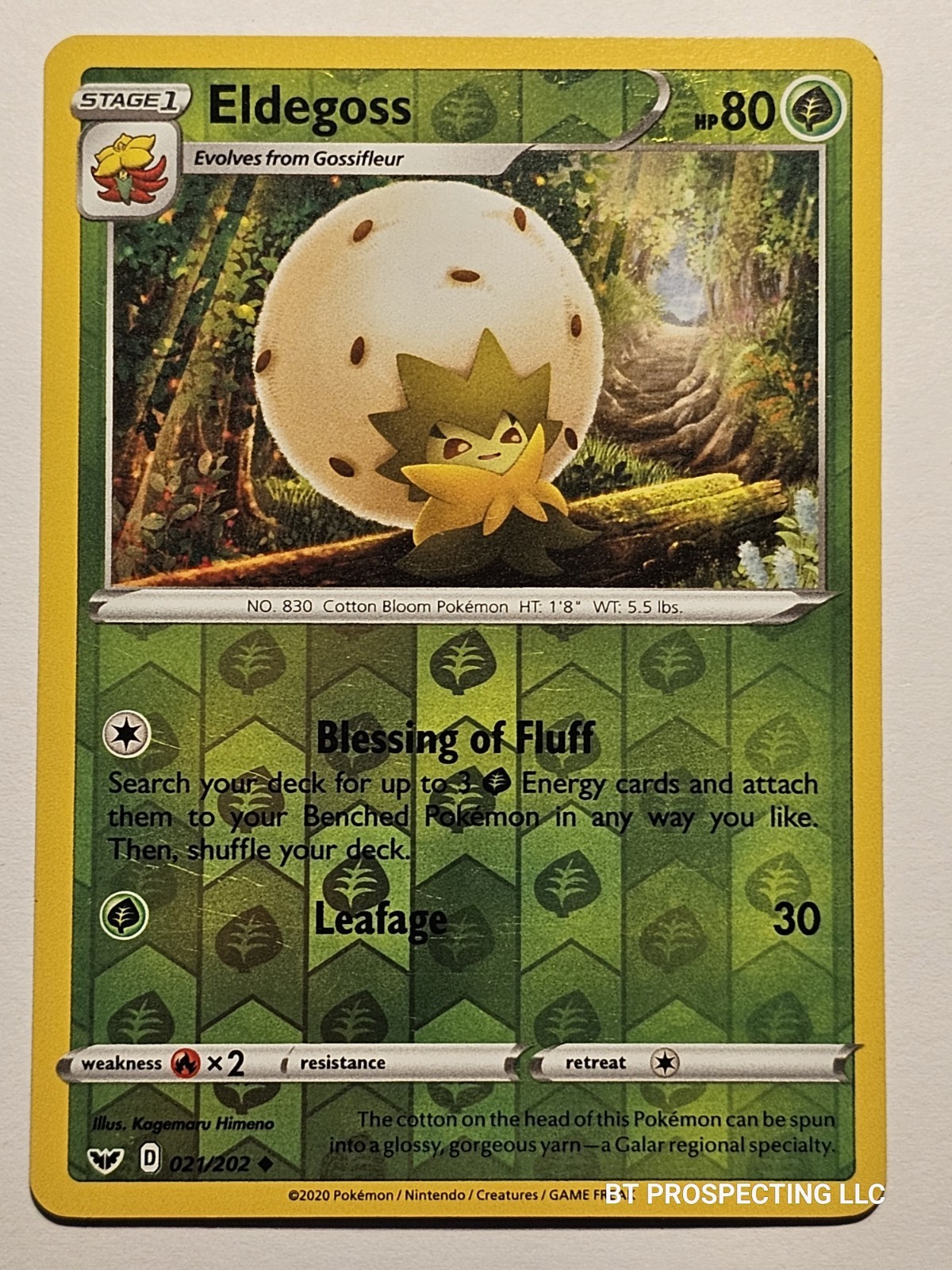 2020 Pokémon Sword & Shield Base Set Eldegoss 21/202 Reverse Holo