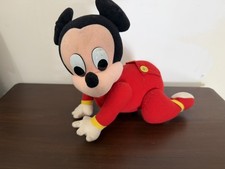 Vintage Disney Crawling Electronic Baby Mickey Mouse in PJs 1995 Toy Plush