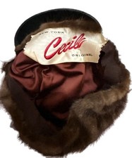 Cecile Original New York Vintage Brown Mink Fur Pillbox Hat