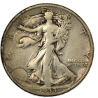 1933-S Walking Liberty Silver Half 50c Very Fine VF+
