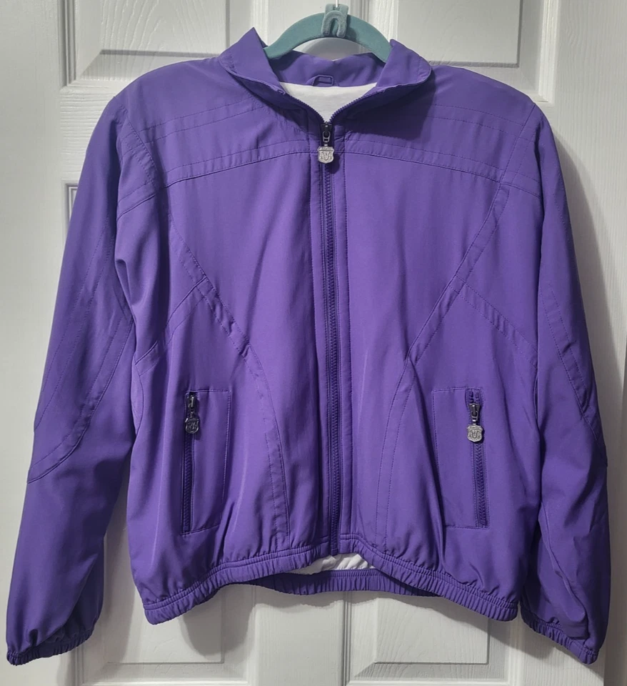 Chaqueta y pantalones vintage Kaelin de 2 piezas forrados en púrpura para esquí jogger con cremallera pequeños grandes Foto 2 de 4