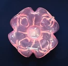 Vtg Murano Italian Midcentury Modern Pink Opalescent Glass Ashtray 4 Fold Bowl