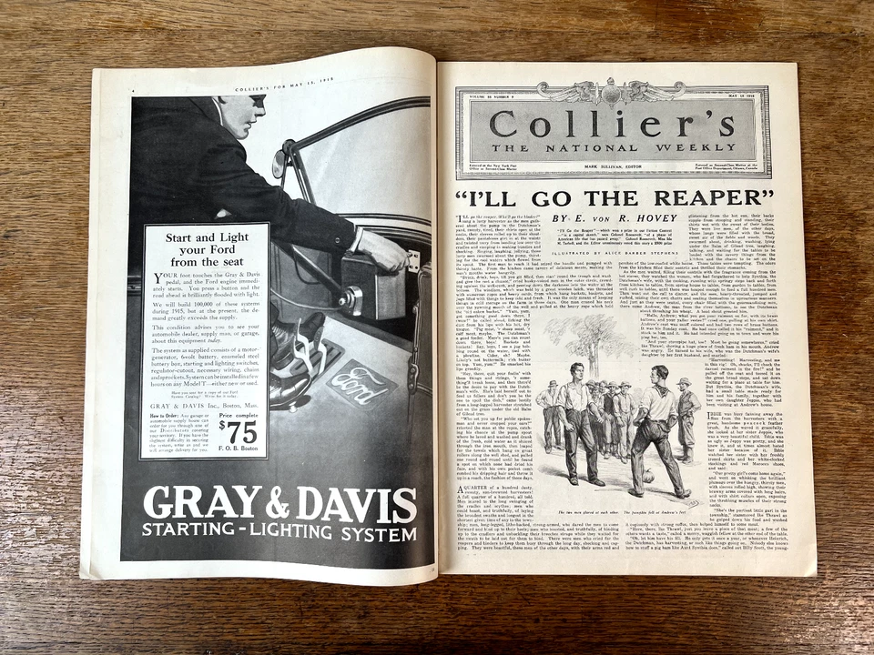 Awesome Collier's Magazine May 15, 1915 Antique World War I Advertising - Image 2 of 4