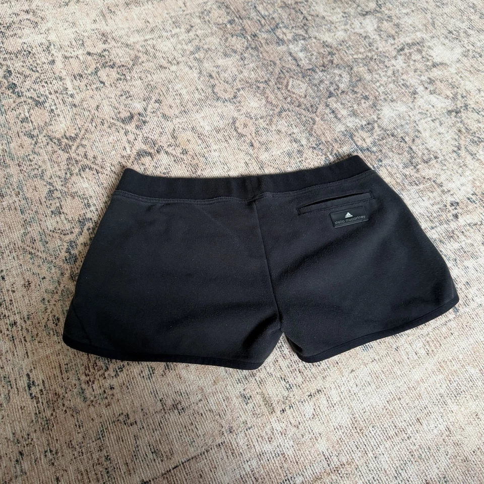 Stella McCartney Adidas 2017 Black Cotton fleece Sport Shorts Size Medium - image 2 of 4
