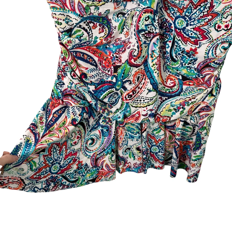 Traje de baño Chaps floral de una pieza vestido modesto vacaciones playa mujer plus 22W Foto 3 de 4