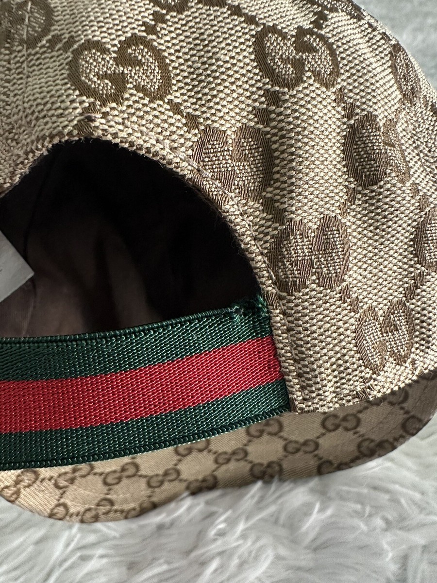 GUCCI Children Kids GG Cap Beige Monogram Canvas Baseball Hat S